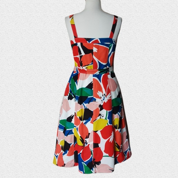 Sz 10 DONNA RICCO NEW YORK DRESS Abstract Multicolour Print - Picture 3 of 8